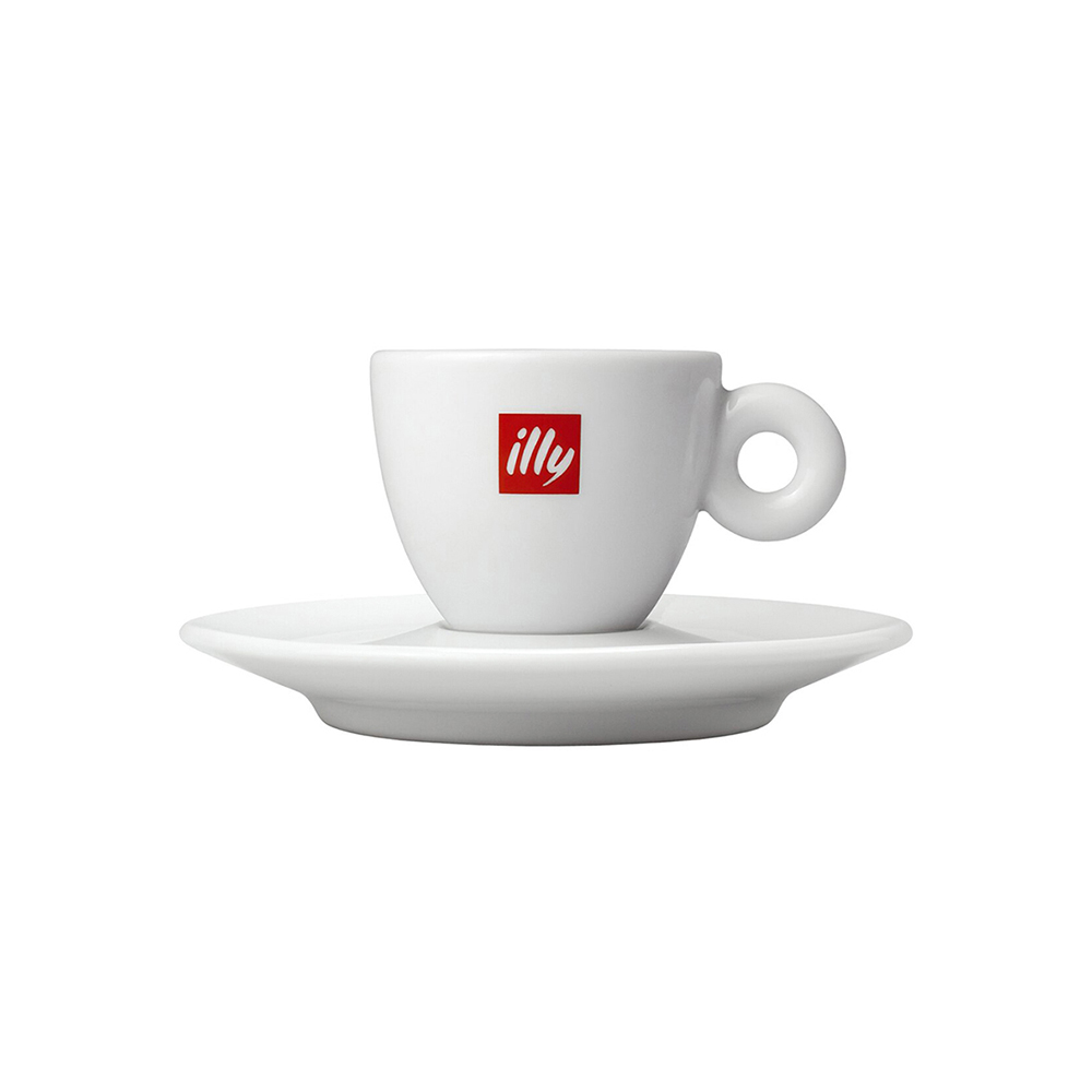 

illy Logo Espresso Cups (Set of 12) - 3oz, Porcelain, White