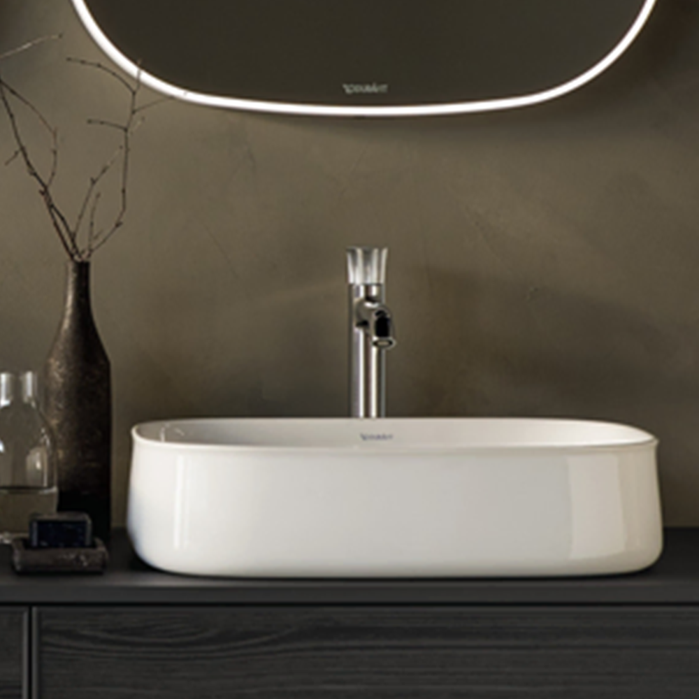 

Duravit CounterTop Wash Basin 55(W)x39(D) cm Incl. Waste Set - Glossy White