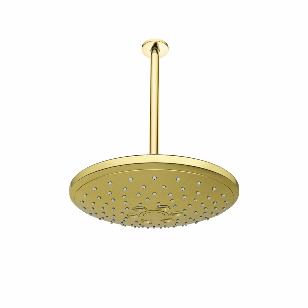 

VitrA Plastic Ceiling Mounted Round Rain Head Shower With Arm 25cm Ø - Shiny Gold