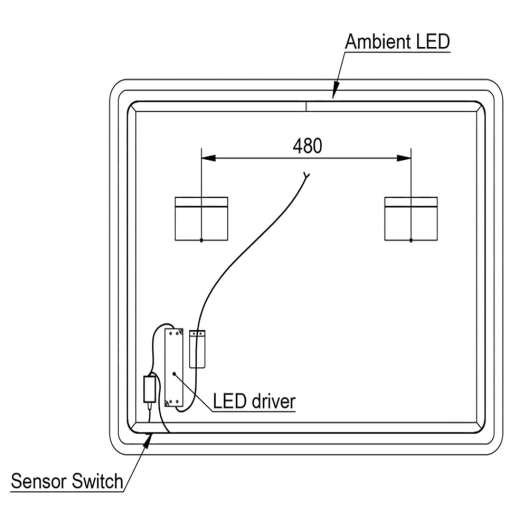 Bernstein Mirror with LED Light & Sensor 90x70 cm