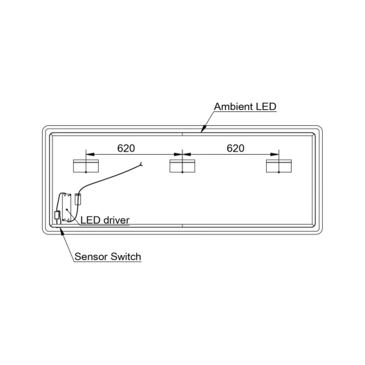Bernstein Mirror with LED Light & Sensor 100x70 cm