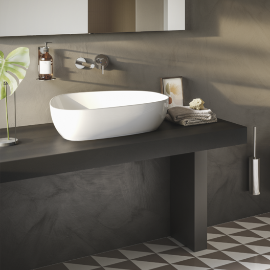 VitrA CounterTop Wash Basin 59(W)x40.5(D) cm Incl. Waste Set - Glossy White