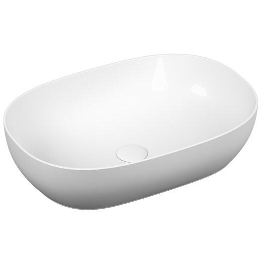 VitrA CounterTop Wash Basin 59(W)x40.5(D) cm Incl. Waste Set - Glossy White