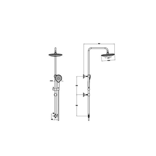 VitrA Round Full Shower System Set without Mixer - Shiny Gold