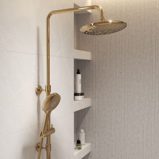 VitrA Round Full Shower System Set without Mixer - Shiny Gold