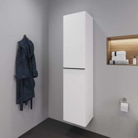 Duravit Tall Bathroom Storage Side Cabinet - Matt White