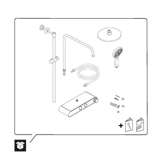 Duravit All-In-One Thermostatic Full Shower with Flexible Hose System Mixer - Chrome