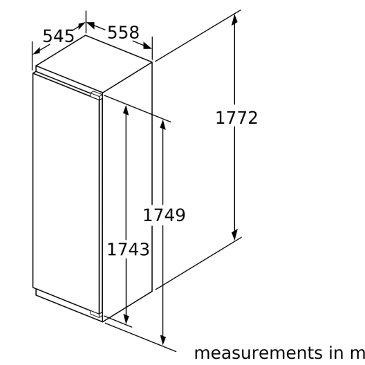 Siemens Built In Upright Fridge - 321 L