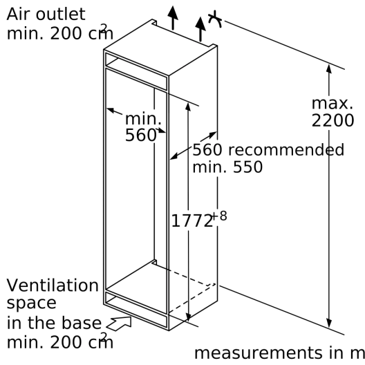 Siemens Built In Upright Fridge - 321 L
