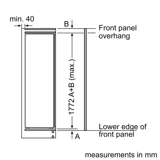 Siemens Built In Upright Fridge - 321 L
