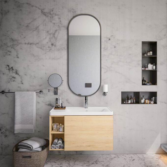 Duravit D-Neo Bathroom Waterproof Cabinet Set 80(W)x48(D)  cm Natural Oak with Ceramic Basin 