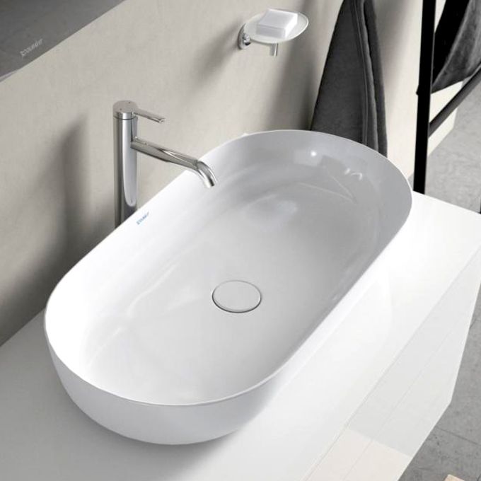 Duravit CounterTop Wash Basin 80(W)x40(D) cm Incl. Waste Set - Glossy White