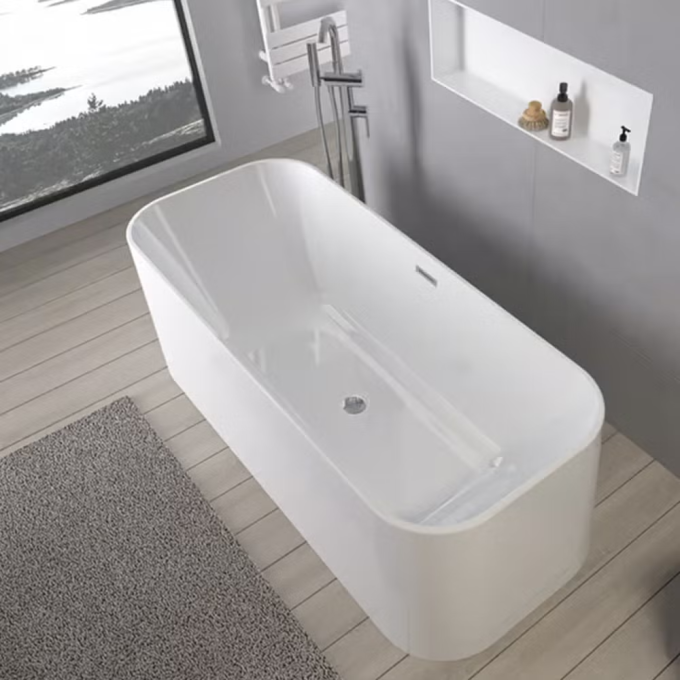 حوض استحمام اكليبس مثبت على الأرض، مقاس 170×70 سم - أبيض لامع - من ديورافيت