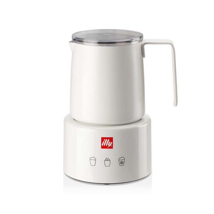 illy Electric Milk Frother - Stainless Steel, Hot/Cold Froth, White