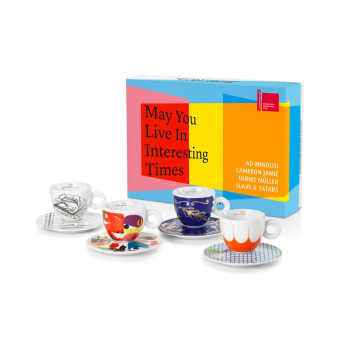 illy Art Collection Cappuccino Cups & Saucers Set(4-Pack)- Biennale 2019 Collection