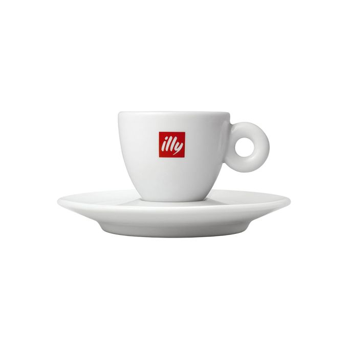 illy Logo Espresso Cups (Set of 12) -  3oz, Porcelain, White