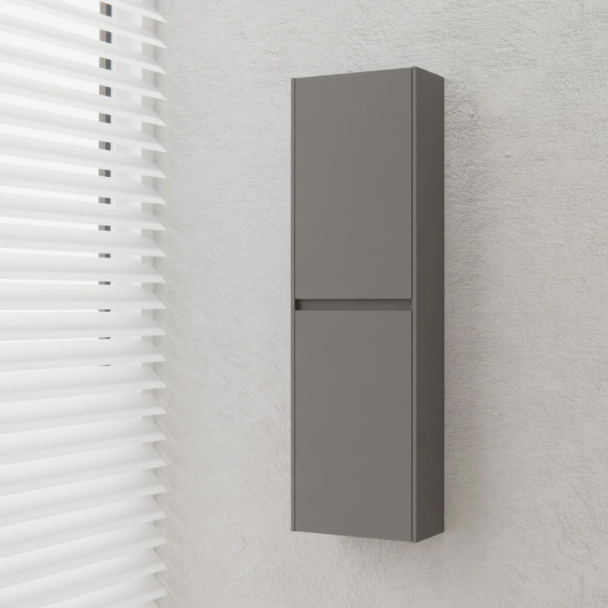 Bernstein Bathroom Storage Side Cabinet - Concrete Grey Matt -  MDF material