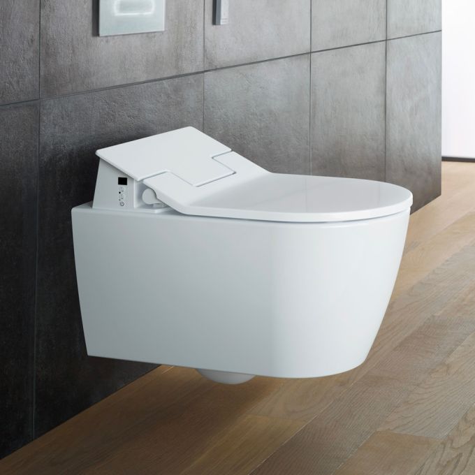 Duravit Smart Self Cleaning Wall Mounted Toilet Design By STARCK 57 cm (D) - Glossy WhiteGlossy White