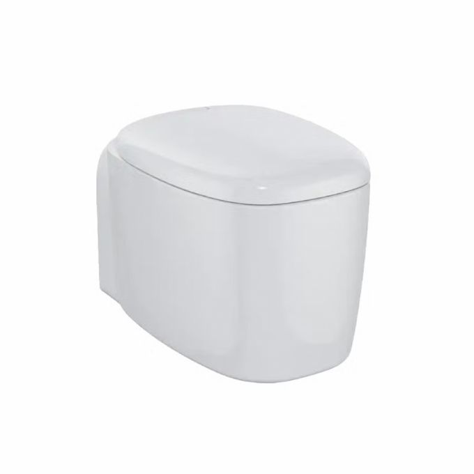 كرسي حمام بدون حافة مثبت على الحائط من فيترا 54.5 سم (عمق) - أبيض لامع