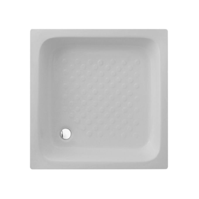 حوض استحمام أرضي مقاس 80×80 - أبيض لامع - من ديورافيتأبيض لامع