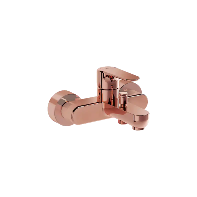 VitrA Root Round Bath/Shower Mixer Tap - Shiny Copper