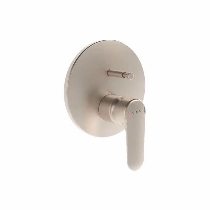 VitrA Root Round Concealed Bath/Shower Mixer Tap - Brushed Nickel