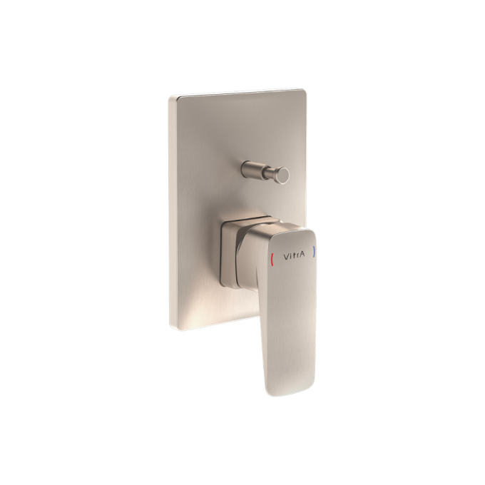 VitrA  Root Square Concealed Bath/Shower Mixer Tap - Brushed Nickel