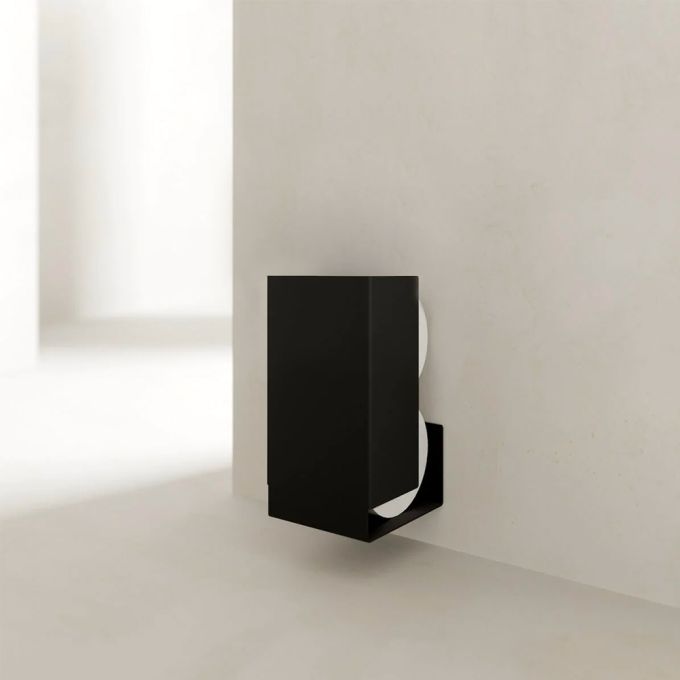 Fink Amsterdam Toilet Roll Paper Holder in Steel 23cm (H) - Midnight Black