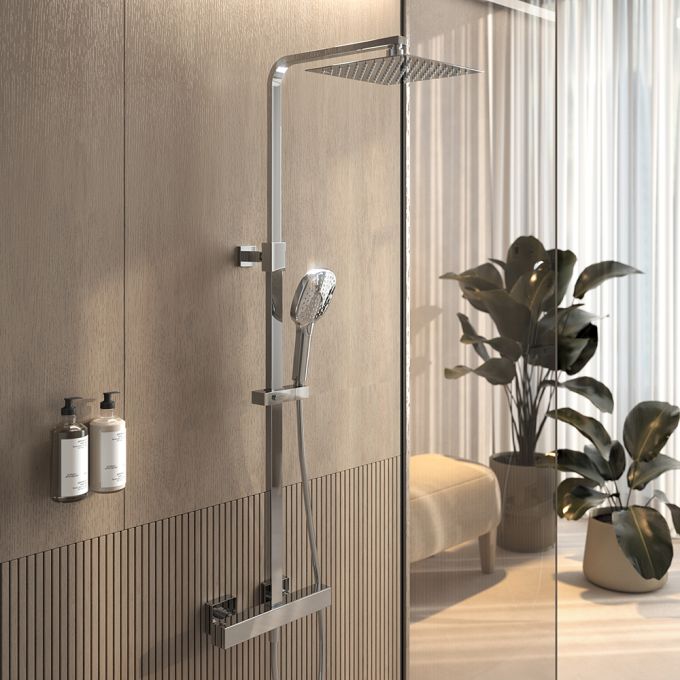 VitrA Aquaheat Bliss All-In-One Thermostatic Full Shower System With Mixer - ChromeChrome