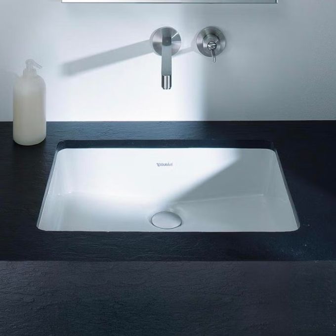 Duravit Luxury Rectangular UnderCounter Wash Basin 52.5(W)x42.5(D) cm - Glossy White