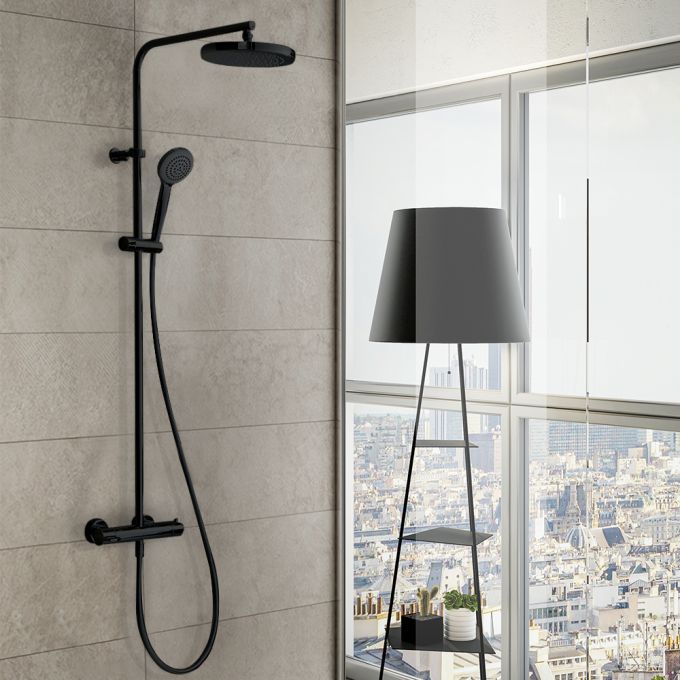 Duravit All-In-One Full Shower System with Mixer - BlackMatt Black