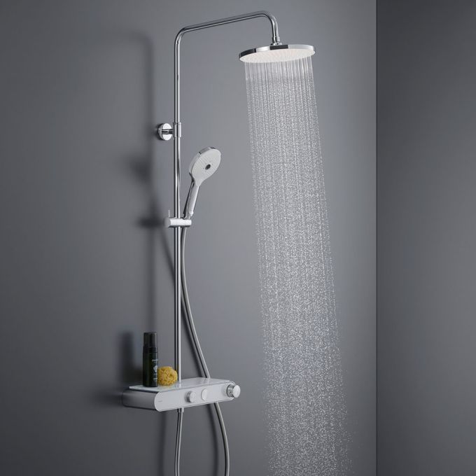 Duravit All-In-One Thermostatic Full Shower with Flexible Hose System Mixer - ChromeChrome