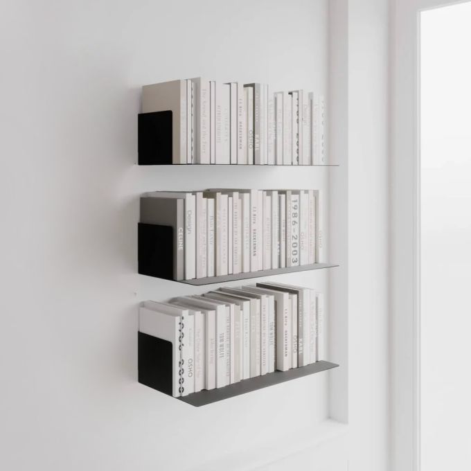Fink Firenze Bookshelf in Steel 37cm (W) - Midnight Black