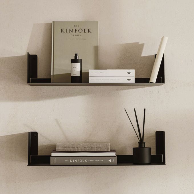Fink Firenze Bookshelf in Steel 60cm (W) - Midnight Black