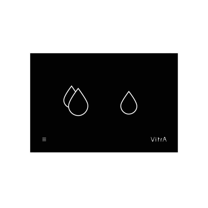 VitrA Smart Glass Touch-less Flush Wall Plate - Black