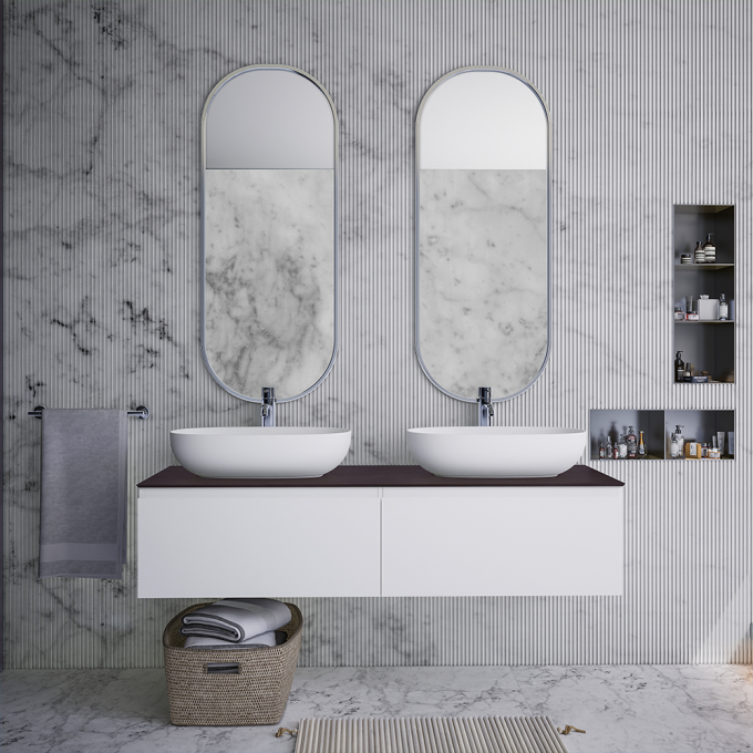 Bernstein Bathroom Furniture 150cm (W) Glossy White
