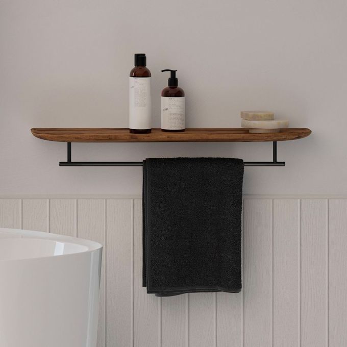 VitrA Towel Rail With Shelf 75cm (L) - Oak