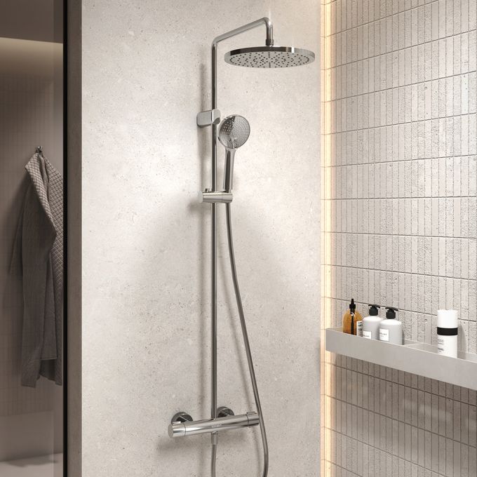 Duravit All-In-One Thermostatic Full Shower System with Mixer - ChromeChrome