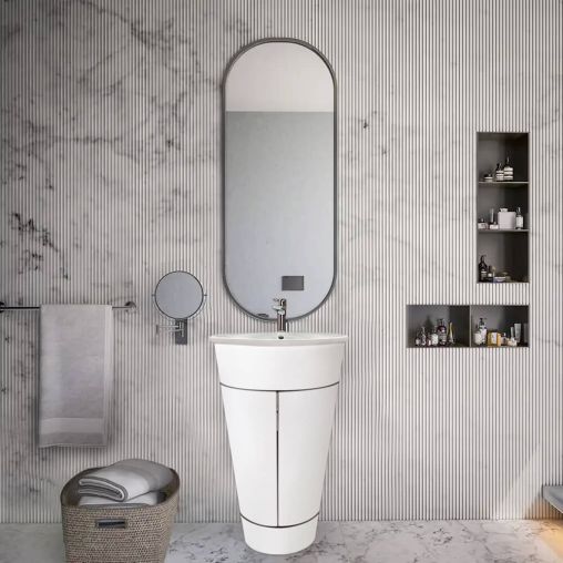 Duravit Bathroom Cabinet Set 58cm (W) Matt White With Ceramic Basin