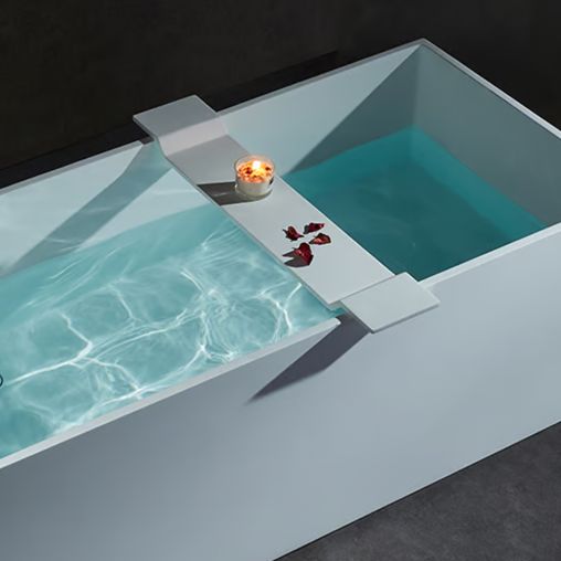 Bernstein Bathtub Tray, Solid Stone - Matt White